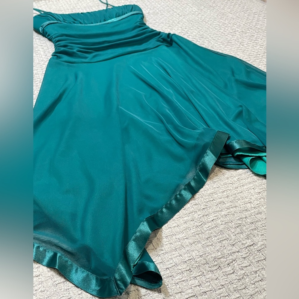 Y2K Vintage Women's Deep Teal Blue Dress Fairycore Balletcore Sequins Size Small - Picture 9 of 15